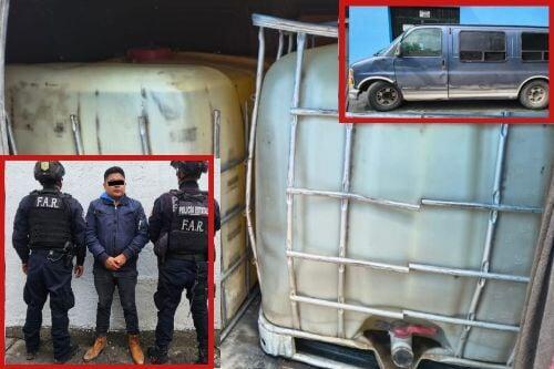 Capturan a Carlos "N" en Jilotepec por trasladar 2 mil litros de hidrocarburo, probablemente robado
